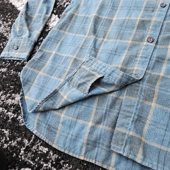 Mountain Hardwear Long Sleeve Flannel Plaid Turquoise Button Up Shirt Women's S - Picture 9 of 14